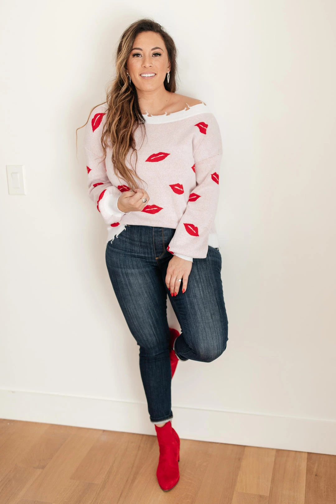 Ave Shops Women's Luscious Lips White Cardigan Sweater - Stylish Outerwear Top 12 Ave Shops Clothing Luscious Lips Top In White