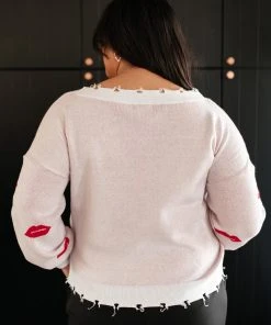 Ave Shops Women's Luscious Lips White Cardigan Sweater - Stylish Outerwear Top 28 Ave Shops Clothing Luscious Lips Top In White