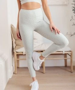 Ave Shops Lux & Plush Leggings In Mist