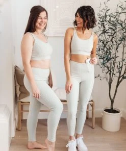 Ave Shops Lux & Plush Leggings In Mist