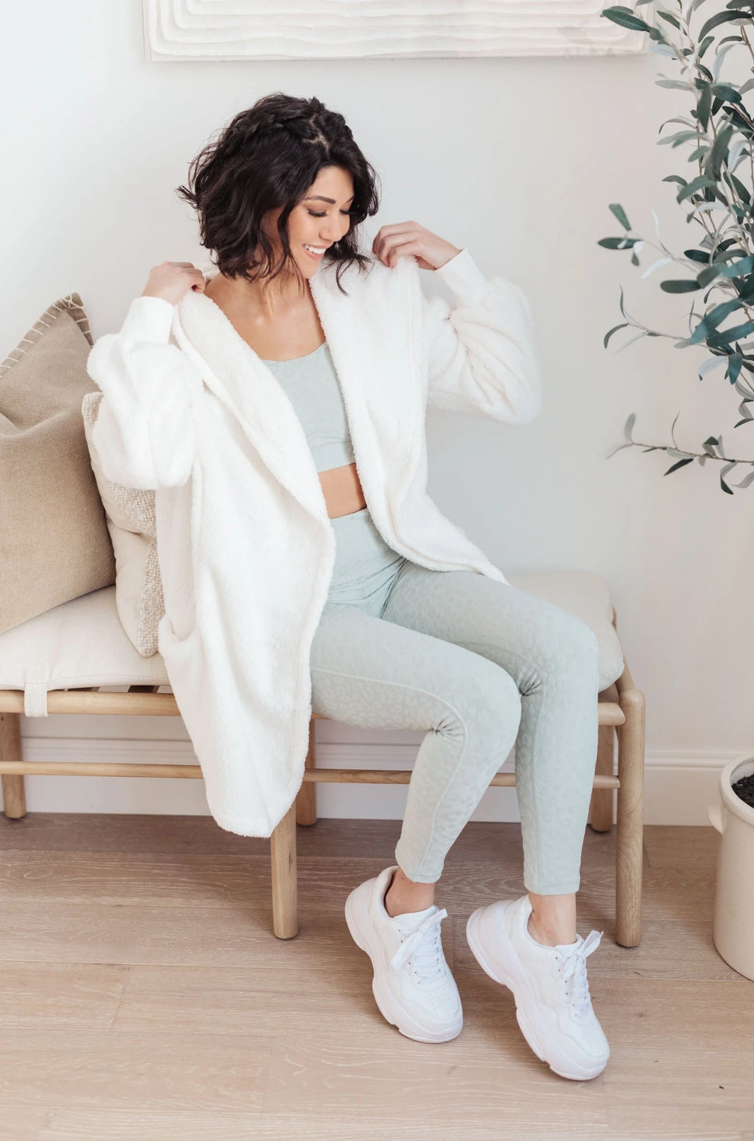 Ave Shops Lux & Plush Sports Bra In Mist Lounge & Active Wear 22 Ave Shops Lux & Plush Sports Bra In Mist Lounge & Active Wear