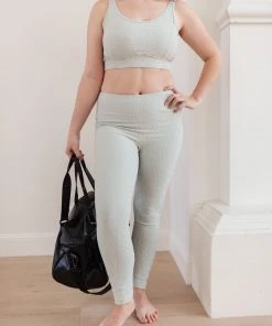 Ave Shops Lux & Plush Leggings In Mist