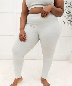 Ave Shops Lux & Plush Leggings In Mist