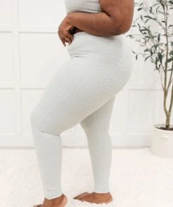 Ave Shops Lux & Plush Leggings In Mist