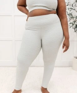 Ave Shops Lux & Plush Leggings In Mist