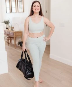 Ave Shops Lux & Plush Leggings In Mist