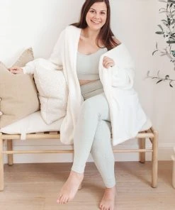 Ave Shops Lux & Plush Leggings In Mist