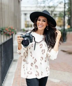 Ave Shops Maddi Leopard Knit Sweater