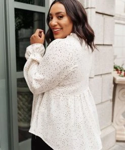 Ave Shops Clothing Madeline Polkadot Top In Ivory