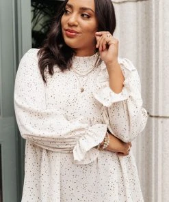 Ave Shops Clothing Madeline Polkadot Top In Ivory