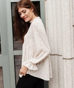 Ave Shops Clothing Madeline Polkadot Top In Ivory