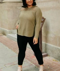 Ave Shops Mara Top In Olive Clothing