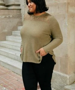 Ave Shops Mara Top In Olive Clothing