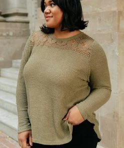 Ave Shops Mara Top In Olive Clothing