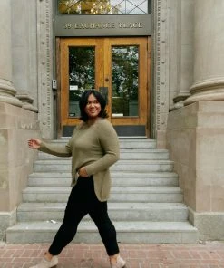 Ave Shops Mara Top In Olive Clothing