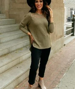 Ave Shops Mara Top In Olive Clothing