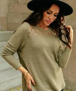 Ave Shops Mara Top In Olive Clothing