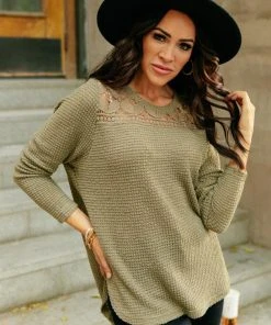 Ave Shops Mara Top In Olive Clothing