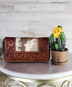 Bbags Marley Cowhide Tooled Zip Wallet