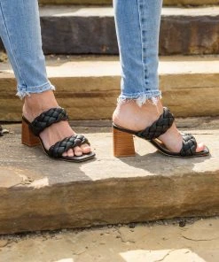 Ave Shops Maya Braided Heels In Black