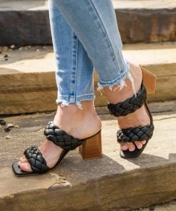 Ave Shops Maya Braided Heels In Black