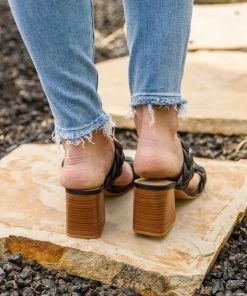 Ave Shops Maya Braided Heels In Black