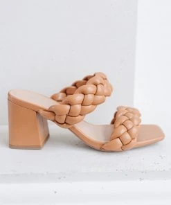 Ave Shops Maya Braided Heels In Tan Footwear