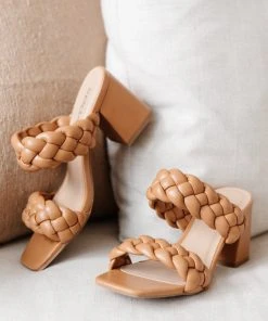 Ave Shops Maya Braided Heels In Tan Footwear