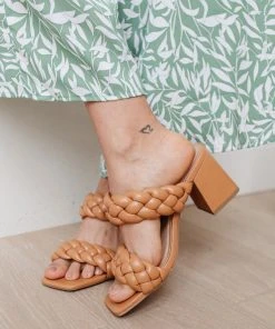 Ave Shops Maya Braided Heels In Tan Footwear