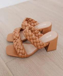 Ave Shops Maya Braided Heels In Tan Footwear