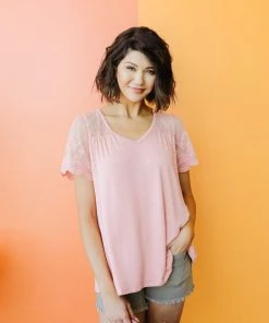 Ave Shops Clothing Mesh Lace Sleeved Top