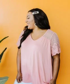 Ave Shops Clothing Mesh Lace Sleeved Top