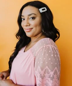 Ave Shops Clothing Mesh Lace Sleeved Top