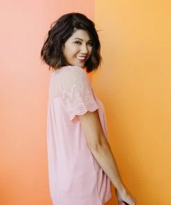 Ave Shops Clothing Mesh Lace Sleeved Top