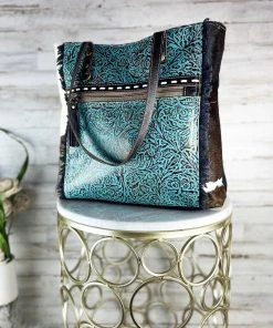 Myra Metallic Patina Cherish Cowhide Tote Handbag Handbags & Wallets