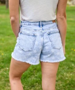 Ave Shops Mid-Rise Star Print Acid Wash Shorts | Stylish Bottoms & Jeans 21 Ave Shops Bottoms & Jeans Mid-Rise Star Print Acid Wash Shorts