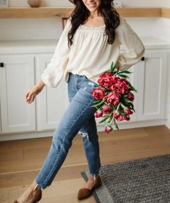 Ave Shops Bottoms & Jeans Midrise Destructed Hem Slim Fit