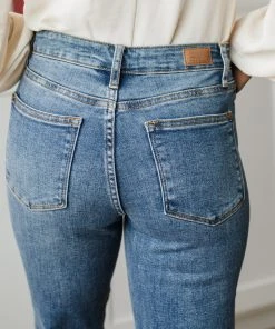 Ave Shops Bottoms & Jeans Midrise Destructed Hem Slim Fit