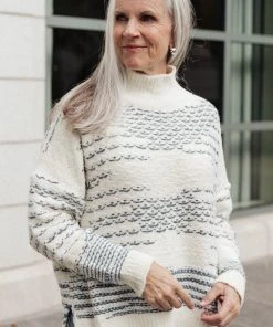 Ave Shops Missin The Sea Sweater In Ivory/Blue