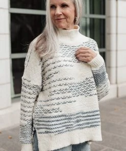 Ave Shops Missin The Sea Sweater In Ivory/Blue