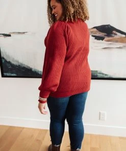 Ave Shops Clothing Mocha Mo Sweater In Brick