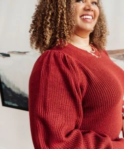 Ave Shops Clothing Mocha Mo Sweater In Brick