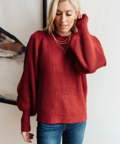 Ave Shops Clothing Mocha Mo Sweater In Brick