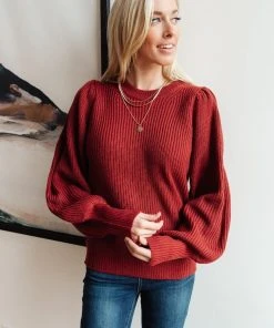 Ave Shops Clothing Mocha Mo Sweater In Brick