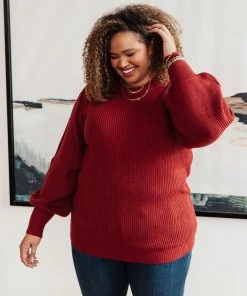 Ave Shops Clothing Mocha Mo Sweater In Brick