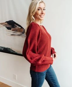 Ave Shops Clothing Mocha Mo Sweater In Brick