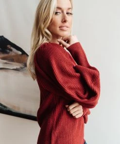 Ave Shops Clothing Mocha Mo Sweater In Brick