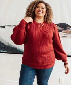 Ave Shops Clothing Mocha Mo Sweater In Brick