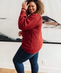 Ave Shops Clothing Mocha Mo Sweater In Brick