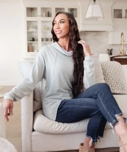 Ave Shops Clothing Modern Scene Cowl Neck Sweater In Grey